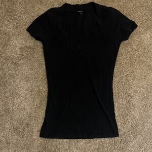 Ambiance Black Short Sleeve V-Neck Tee